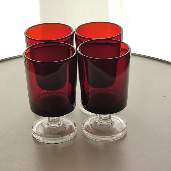4 Luminarc Cavalier Shot Glasses | Ruby Red ♥️🍒 - Picture 2 of 11